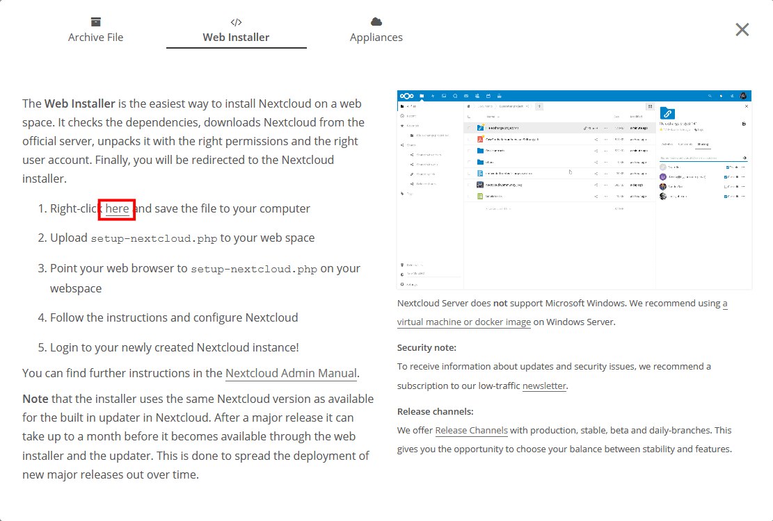 nextcloud-web-installer