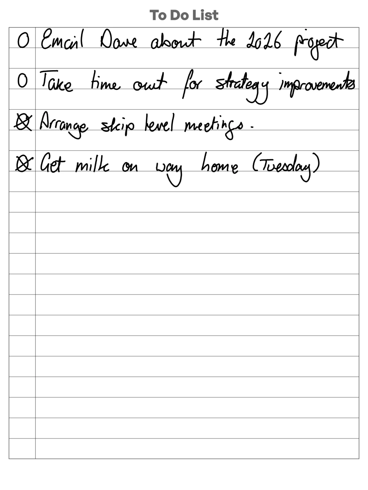 To-do list example