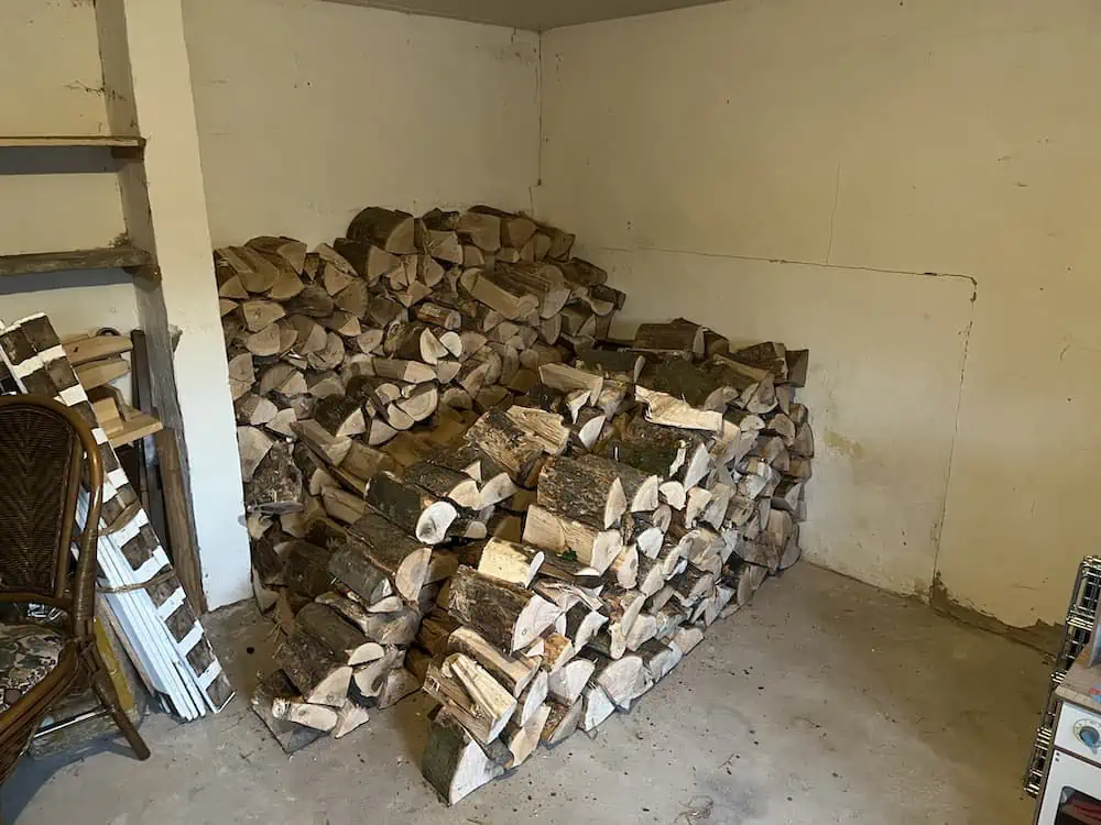 Fire wood in the wood store