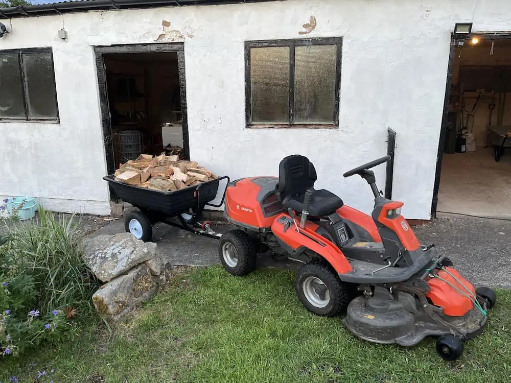 Fire wood on trailer