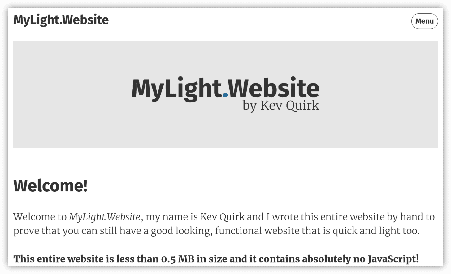 New light website header