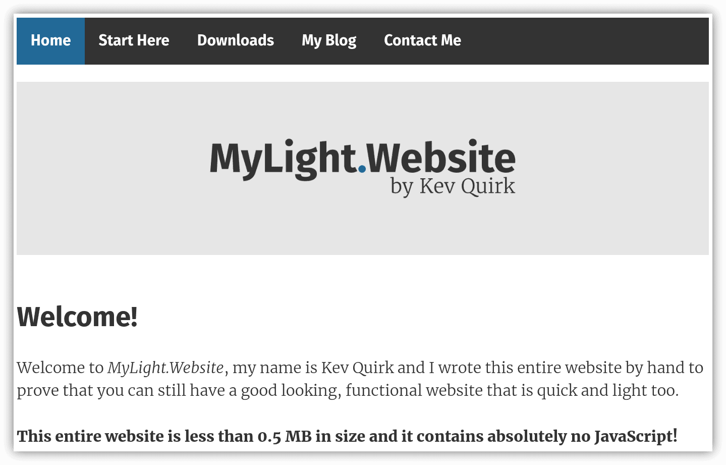 Old light website header