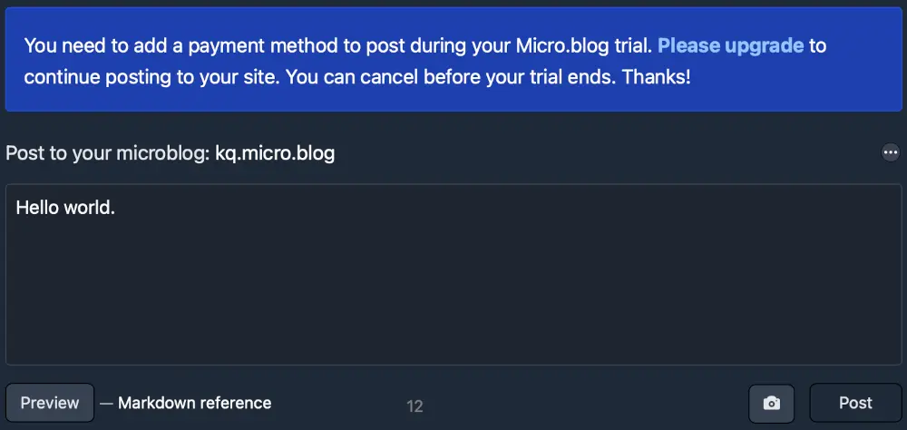 Micro.blog post restriction