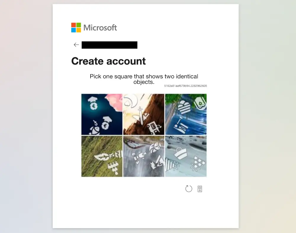 Microsoft CAPTCH example