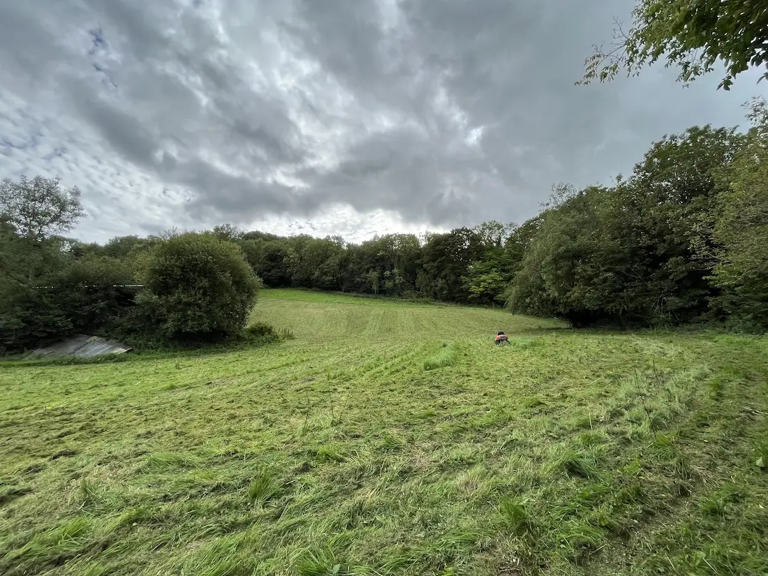 My mower, dead in a large field