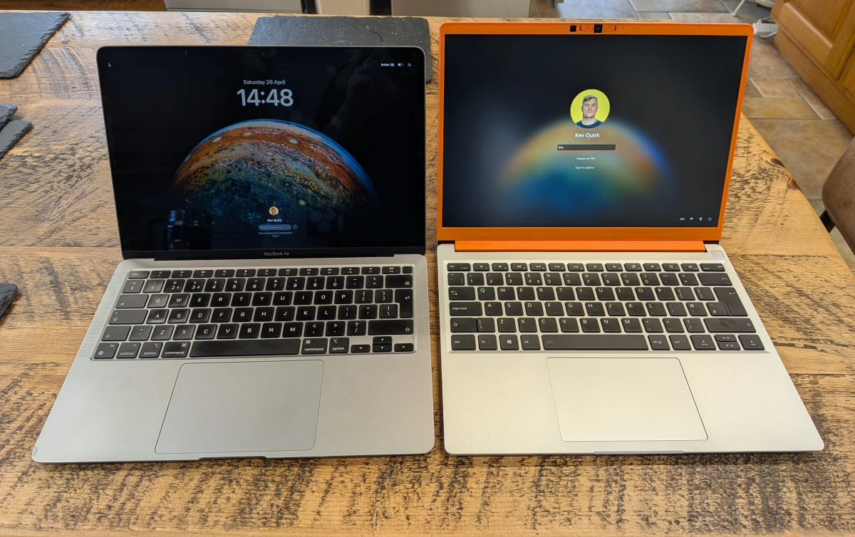 Both laptops open