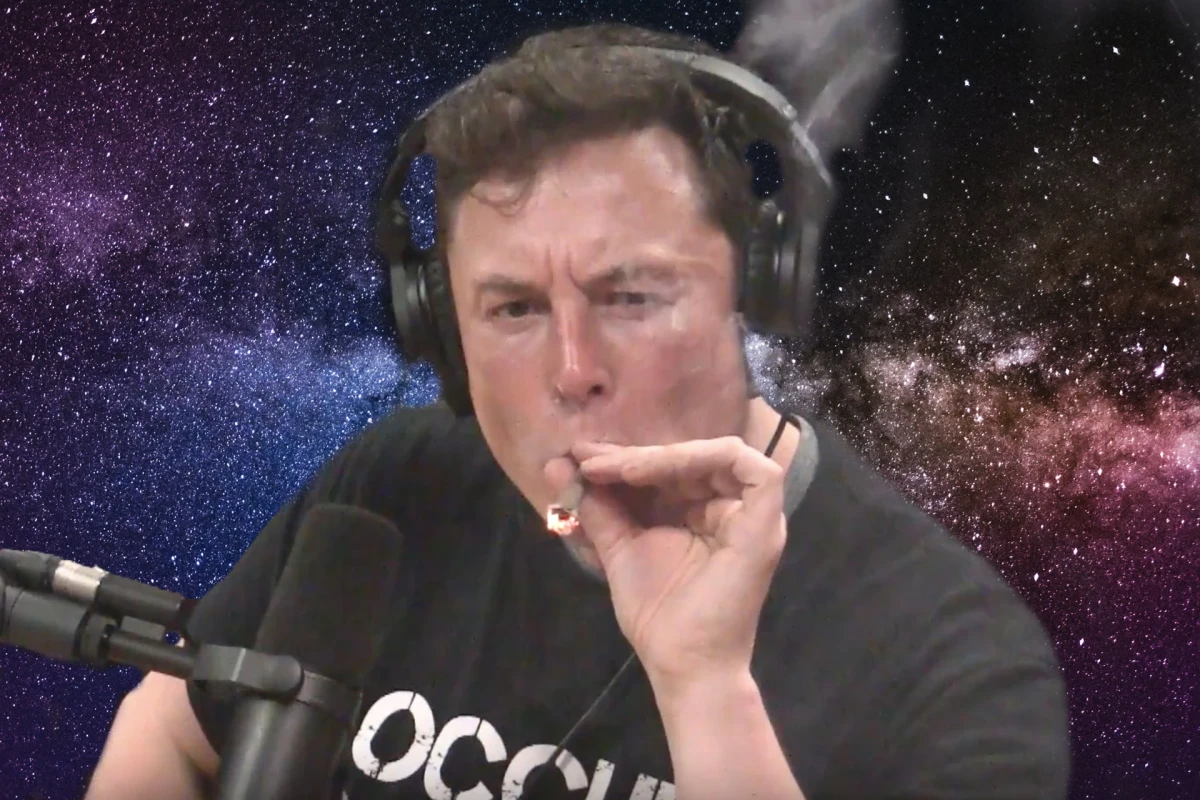 Elon Musk smoking a joint