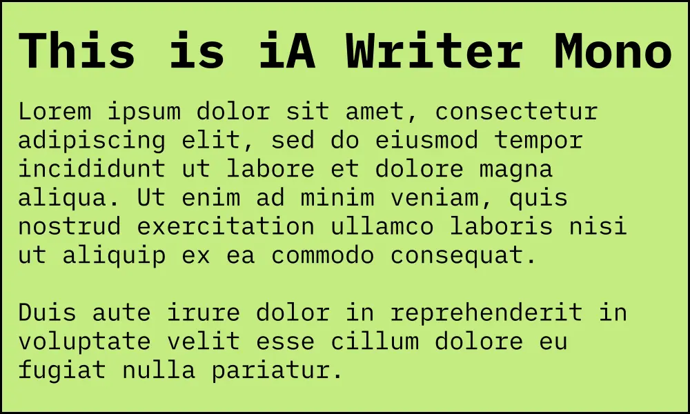 iA Writer Mono example