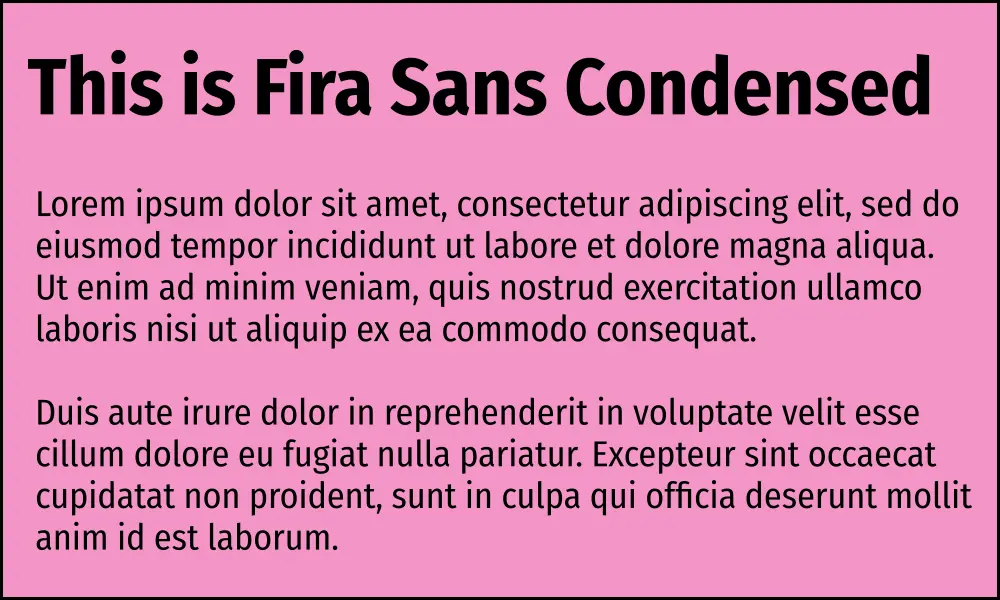 Fira Sans Condensed example