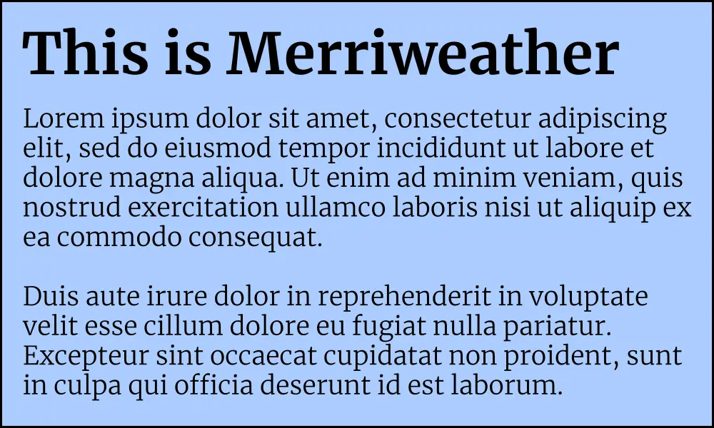 Merriweather example