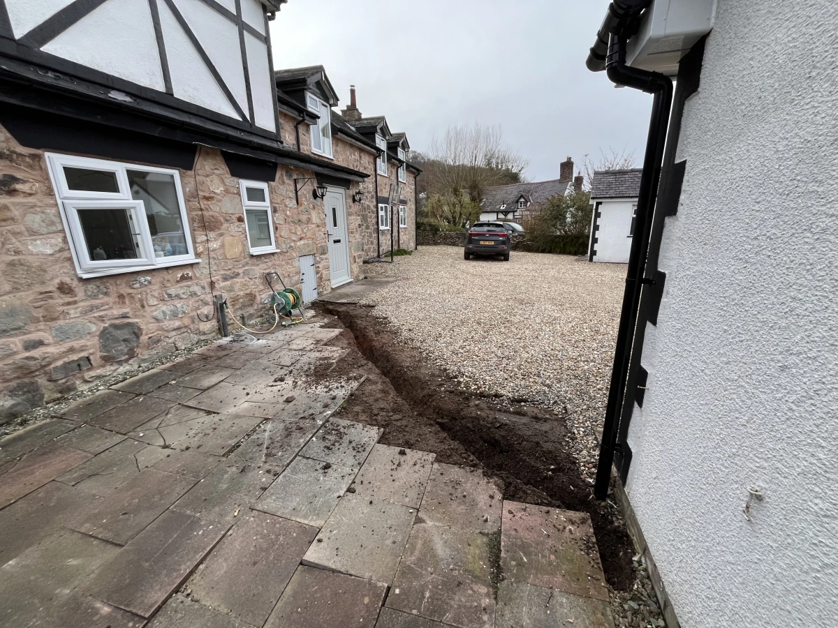 Digging the trench for the charger